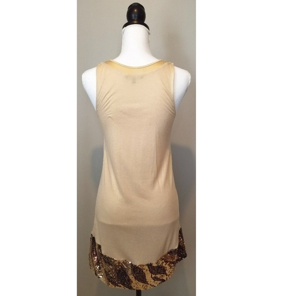 Express Gold Sequin, Flowy Dress w/Pockets - Picture 5 of 8